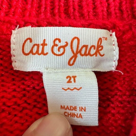 CAT & JACK | Toddler Girls’ Red Sweater Dress - 2T - Picture 5 of 5